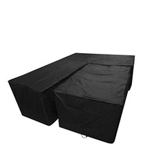 CLJ LWY Fodera per Divano angolare da Giardino a Forma di L con Copertura Protettiva Impermeabile 155x95x68cm per Tavolo e sedie da Esterno (Nero)