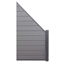 Mendler Pannello supplementare frangivento Obliquo SX Privacy Sarthe WPC Alluminio Premium 95cm Grigio