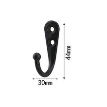 20 Pezzi Ganci Appendiabiti Singolo Ganci per Accappatoio a Singolo Gancio Vintage in Lega di Zinco 44 x 30 mm con Viti per Bagno Camera da Letto Porta Parete - Nero