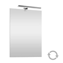 Inbagno Specchio bagno con Lampada LED 105x70 cm, reversibile, con illuminazione LED Cromo luce naturale (Luce Naturale 50 cm, 105x70 cm)