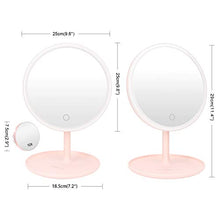 deweisn Specchio Trucco con Luce, LED Specchio da Tavolo Specchio Cosmetico Illuminato Ricarica USB Portatile Rotazione 90° Specchio per Il Trucco con Supporto, Regalo per Donna
