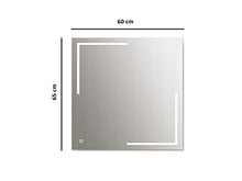 Furnika Specchio da bagno a LED SP3, 65 x 60 cm, con interruttore touch, 11 W, 250 lm, luce bianca fredda 6500 K, prodotto nell'Unione Europea.