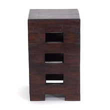 Design Delights, sgabello RUSTIKALER Brick 48" | 48 x 29 x 29 cm (altezza x larghezza x profondità), in mogano, sgabello in legno, sgabello per fiori, tavolino | Colore: 03 marrone scuro