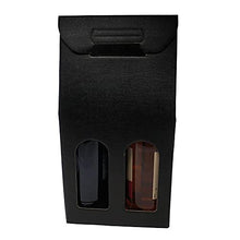 10 scatole nere per 2 bottiglie vino verticali modello bordolese, borgognotta robuste strenne natalizie cartone accoppiato e maniglia esterna cm.18x9x38,5h - 2 NERE