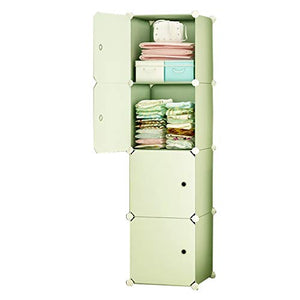 Locker 4-Gitter Armadio Armadio Rimovibili di Plastica Noleggio Scaffali Abbigliamento Home Camera Dormitorio Verde 39X37X147CM MUMUJIN
