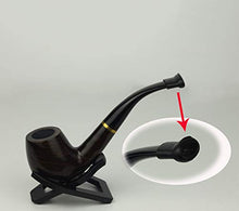 Pipa fumante curva in legno, filtro da 9 mm con filtro centrale Pipa da tabacco, misura media, con accessori, A1