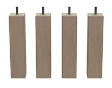 MEGALUXFRANCE - Set di 4 piedi per letto, mobili, in legno di faggio massiccio, 46 x 46 x 200 mm
