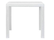 Tomaino Tavolo Quadrato per Esterno/Interno in plastica Simil Rattan (Bianco)