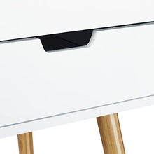 Relaxdays 10020977 Comodino a 2 Cassetti Mobiletto in Legno Cassettiera Camera da Letto Salvaspazio HxLxP: 55 x 40 x 40 cm Bianco