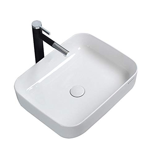 Feixunfan Lavabo Bagno Moderna Pub Ristorante Bianco Vanità Bagno in Ceramica for Il Mobiletto del Bagno Vanità per Il Ristorante Dell'hotel (Color : White, Size : 51x36x15.2cm)