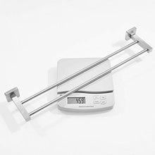 Leekayer 40 cm Portasciugamani Doppio Binario Finitura Nichel Spazzolato Accessori per la cucina del bagno Acciaio inossidabile Base quadrata per portasciugamani Stile moderno
