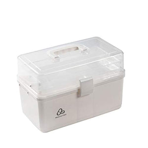 Dittzz Grande Scatola per Medicinali, 3 Strati Scatola di Medicina Contenitore per Medicinali di Emergenza Multifunzione Scatola Immagazzinaggio con Maniglia, 32 x 22 x 18cm
