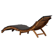 vidaXL Legno Massello Acacia Lettino Prendisole con Cuscino Rustico Pieghevole Robusto Elegante Ergonomico Sedia a Sdraio Relax Giardino Grigio Scuro