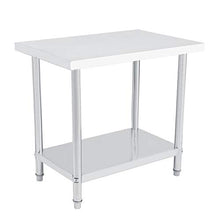 Tavolo da catering, resistente e durevole, a 2 strati, in acciaio inox, grande spazio per riporre oggetti da cucina, preparazione di cibo, 91 x 61 x 85 cm