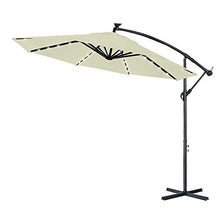 LARS360 Ombrelloni da Giardino per Esterno Gazebo Piscina Giardino Terrazzo, Con Solar LED Colore Beige ø300cm Alluminio Poliestere Parasole con Base a Croce, Protezione UV Impermeabile
