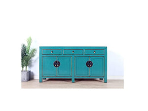 Yajutang credenza cassettiera cinese 4 ante 3 cassetti turchese