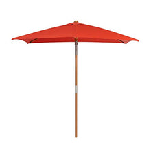 Sekey® 200 × 150 cm Ombrellone in Legno Ombrello Parasole da Esterno da Giardino Rosso Protezione Solare UV50+