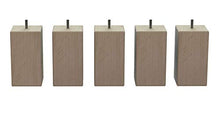 MEGALUXFRANCE - Set di 5 piedi per letto, mobili, quadrati in faggio massiccio, 80 x 80 x 150 mm