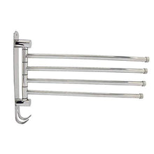 FTVOGUE - Portasciugamani, Asciugamani Ganci girevole in acciaio inox 304 a 4 bracci, porta asciugamani da bagno con finitura spazzolata