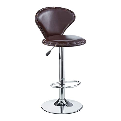 Sgabello Da Bar Con Sollevamento Sgabello Da Bar Girevole A 360 Gradi Con Cuscino Rotondo Spesso E Pedali, Per Sgabelli Alti Da Bancone Della Cucina Di Casa, Carico 150 Kg (6 Colori)(Color:Marrone)