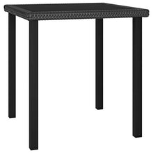 FAMIROSA Tavolo da Pranzo da Giardino Nero 70x70x73 cm in Polyrattan