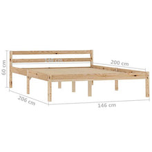 BIGTO - Struttura per letto in legno di pino massiccio, per camera da letto, colore: marrone, 140 x 200 cm