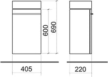 VBChome Mobili da bagno in bianco, 3 in 1, superficie lucida, piccolo bagno per gli ospiti, composto da lavandino e lavabo, mobili da bagno sottili per ospiti
