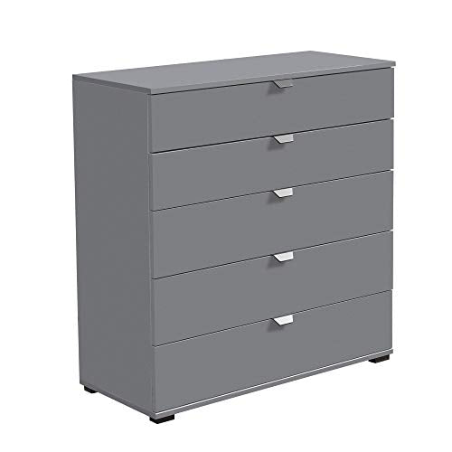Cassettiera a 5 cassetti - Vincent - 90 cm, Grigio grafite