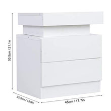 Comodino, Comodino Luminoso A LED Cabinet di Accumulo di Grandi Dimensioni con 2 Cassetti