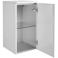 FACKELMANN - Set di mobili da bagno, 5 pezzi, colore: Bianco lucido Milano - Lavandino in ceramica da appendere, 100 cm e 3 ante a LED