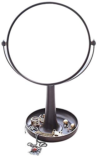 Specchio per il Trucco da Tavolo da Desktop da 6,5 Pollici 1x / 3X vanità con Vassoio di stoccaggio, 360 ° Girevole