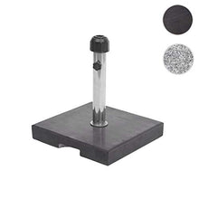 Mendler Base Piede per ombrellone Quadrata HWC-F92 Granito Marmorizzato 24kg Nero