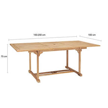 vidaXL Legno Teak Tavolo Pranzo Allungabile (150-200) x100x75 cm Arredo Esterni