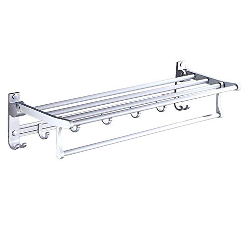 NHLBD Mensola da Bagno, mensola portaoggetti - Bagno Mensola con Carrello a Parete Doccia Caddy Rettangolare Scaffale for Bagno con Un Asciugamano Ferroviario partizione Hook Bagno