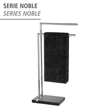 WENKO Piantana portasalviette Noble nero - 2 bracci, Acciaio, 45.5 x 82 x 20 cm, Cromo