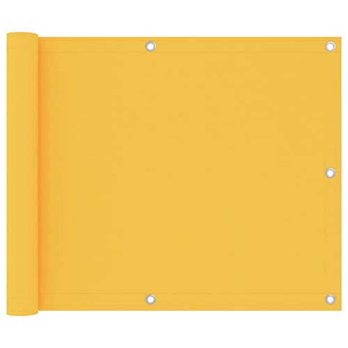 vidaXL Paravento da Balcone Giallo 75x600 cm in Tessuto Oxford