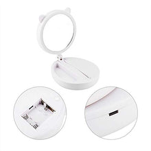Rosilesi Specchio per Il Trucco - Specchio cosmetico bifacciale Rotondo Illuminato a LED con Illuminazione a LED Pieghevole