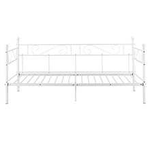 [en.casa] Divano Letto Metallo con Materasso 200 x 100 cm Sofa Singolo Design Incluso Rete a Doghe Bianco