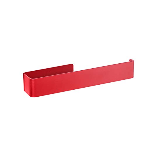 WXXT Portasciugamani da Bagno a Parete,Porta Asciugamani Bagno,portasciugamani da Bagno unipolare,mensola da Bagno,Porta Asciugamani ad Asta,Porta Asciugamani Bagno Adesivo（Rosso） 27cm,61cm