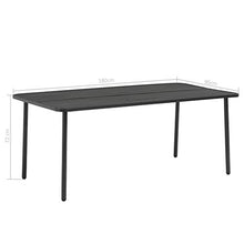 vidaXL Tavolo da Pranzo da Esterni Acciaio 180x90x72cm a Doghe Grigio Giardino