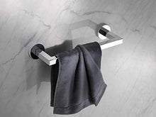 KEUCO Portasciugamani in metallo cromato lucido, 36 cm di larghezza, asta porta asciugamani rettangolare, per bagno e bagno degli ospiti, montaggio a parete
