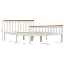 Lasamot Struttura Letto con 4 cassetti, Struttura Letto in Legno massello di Pino Adatto per Materasso 140x200 cm (Materasso Non Incluso), Bianco e Marrone