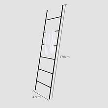 M-TOP Porta Asciugamani Bagno da Terra Scala in Decorativa Scala, Supporto Asciugamani a Scaletta con 6 Gradini in Porta Salviette, Portasciugamani in Acciaio Inossidabileblack