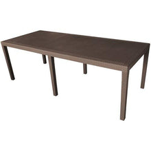 Ipae-Progarden Queen, Tavolo rettangolare allungabile effetto rattan, Marrone, 220 x 90 x 72 cm