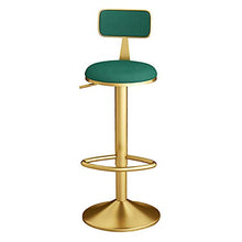 Sgabelli da bar Girevole, Sedia da Pranzo per Colazione Alzata A Gas Regolabile in Altezza Cuscino in Velluto Poggiapiedi E Base per Isola Cucina Bancone Soggiorno(Color:Verde)