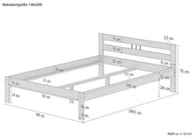 Erst-Holz Letto Matrimoniale Classico in Pino 140x200 Laccato con doghe rigide 60.64-14