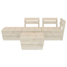 FAMIROSA Set Divani da Giardino su Pallet 4 pz in Legno Abete Impregnato