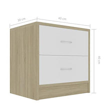 FAMIROSA Comodino Comodino Bianco e Rovere Sonoma 40x30x40 cm in Truciolato