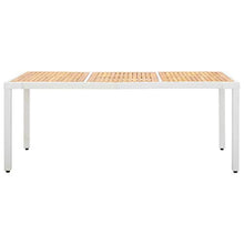 OUSEE Set Mobili da Pranzo per Giardino 9 pz in Polyrattan Bianco