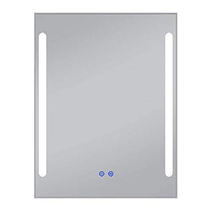 Mirror Specchio LED, Smart, Specchio antiappannamento, Specchio Bagno, Specchio Illuminato a Luce Tricolore, 60 * 80 cm